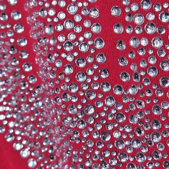 Emerson Street OU Rhinestone Crimson Red long sleeve womens size Small - Picture 6 of 8